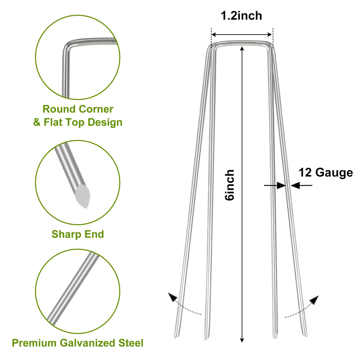 Whonline garden-pins anchoring weed barriers along edges