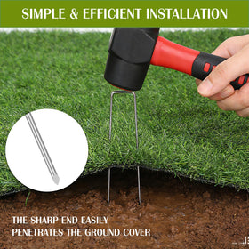 Whonline 6in ground-stakes penetrating soil and stabilizing fabric