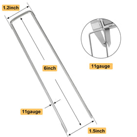 Whonline galvanized 11-gauge stake securing lawn fabric and fencing against wind.