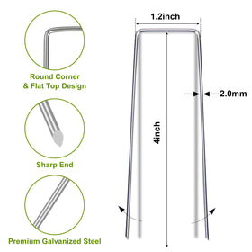 Whonline garden stakes 4 inch side angled ideal for turf and weed barrier anchoring