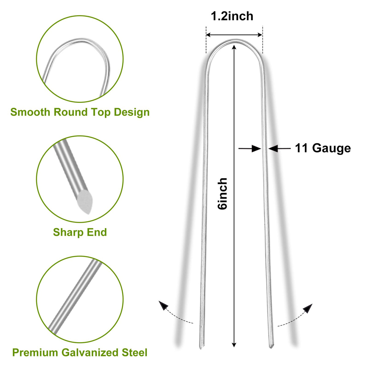 Whonline galvanized steel 6-inch stakes withstand outdoor use