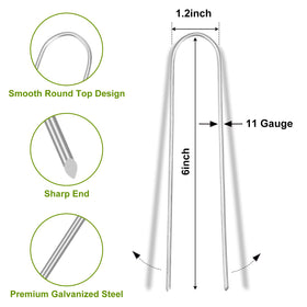 Whonline galvanized steel 6-inch stakes withstand outdoor use