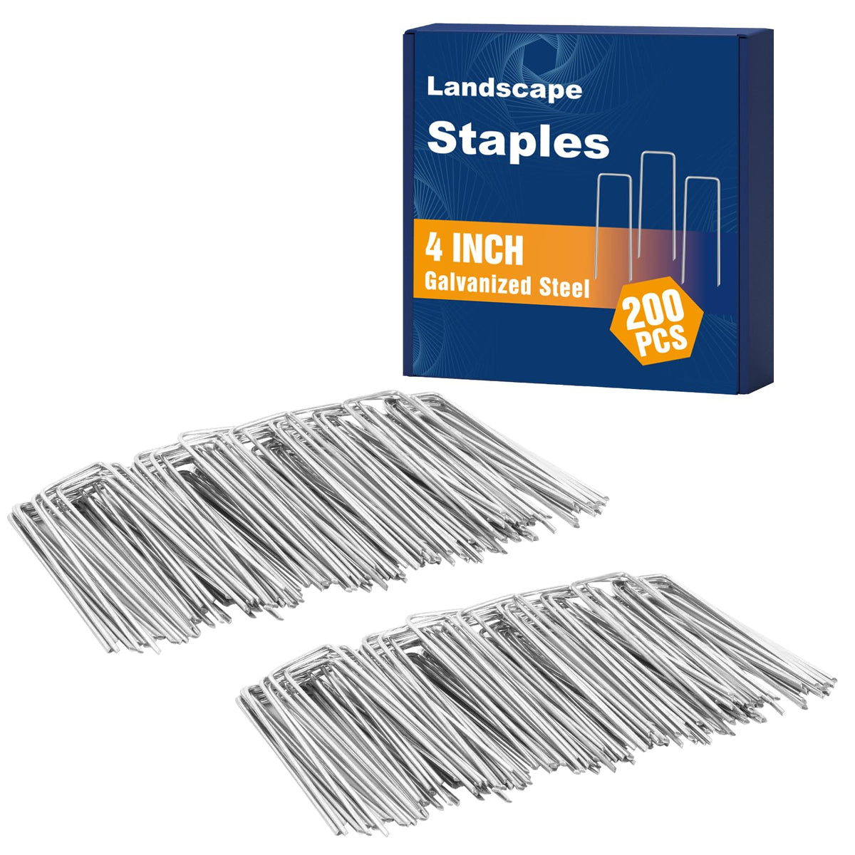 Whonline landscape staples 4 inch galvanized top view for sturdy outdoor lawn fixation
