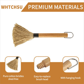 WHTCHSU BBQ mop on grill demonstrates long reach