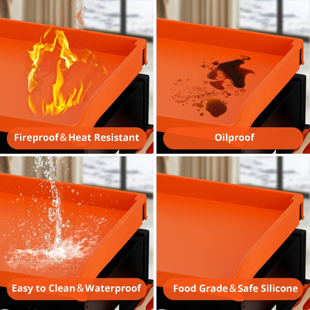 WhtSky durable silicone mat protects grill surfaces during storage