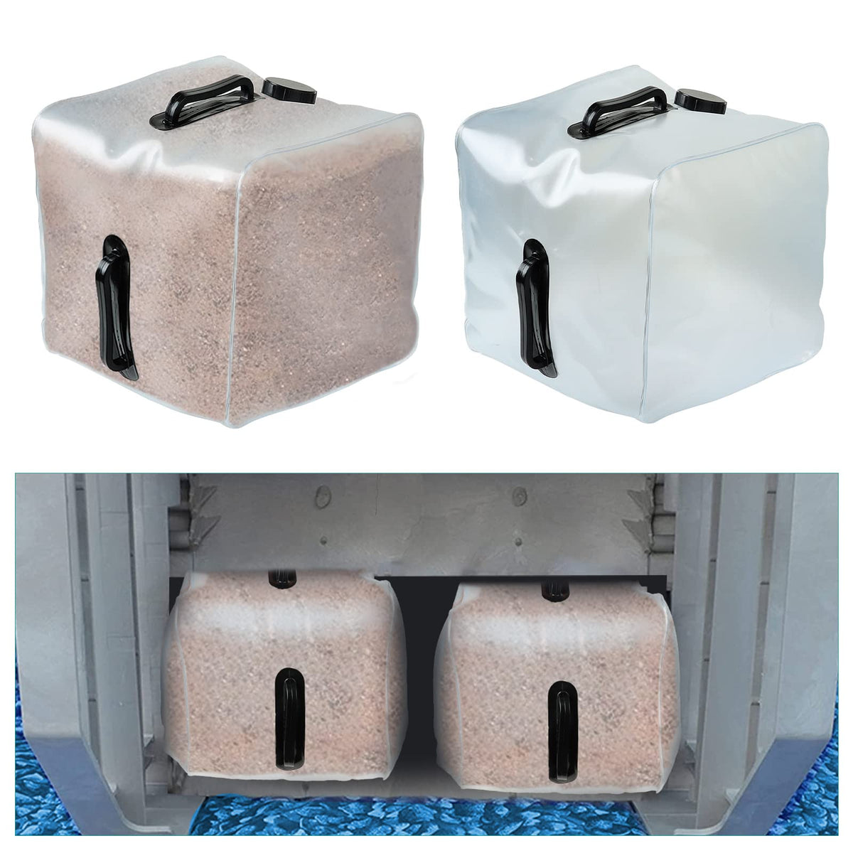 Whumsdog fillable ladder weight with lid for quick sand or water.