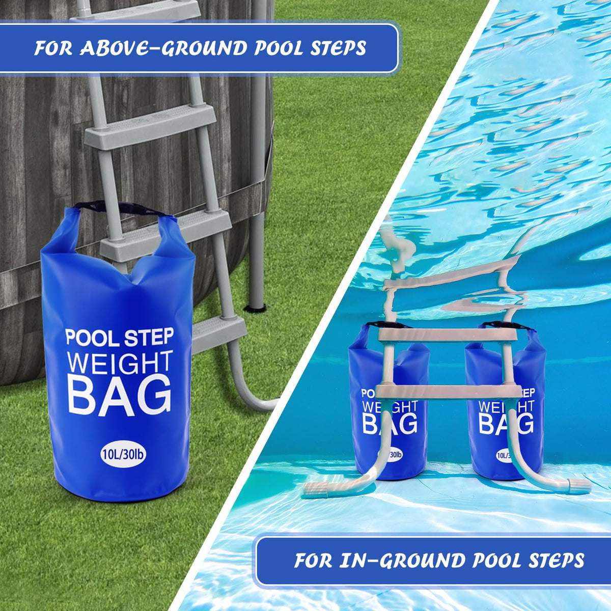 Whumsdog grey 10L pool ladder weights prevent floating and wobble.