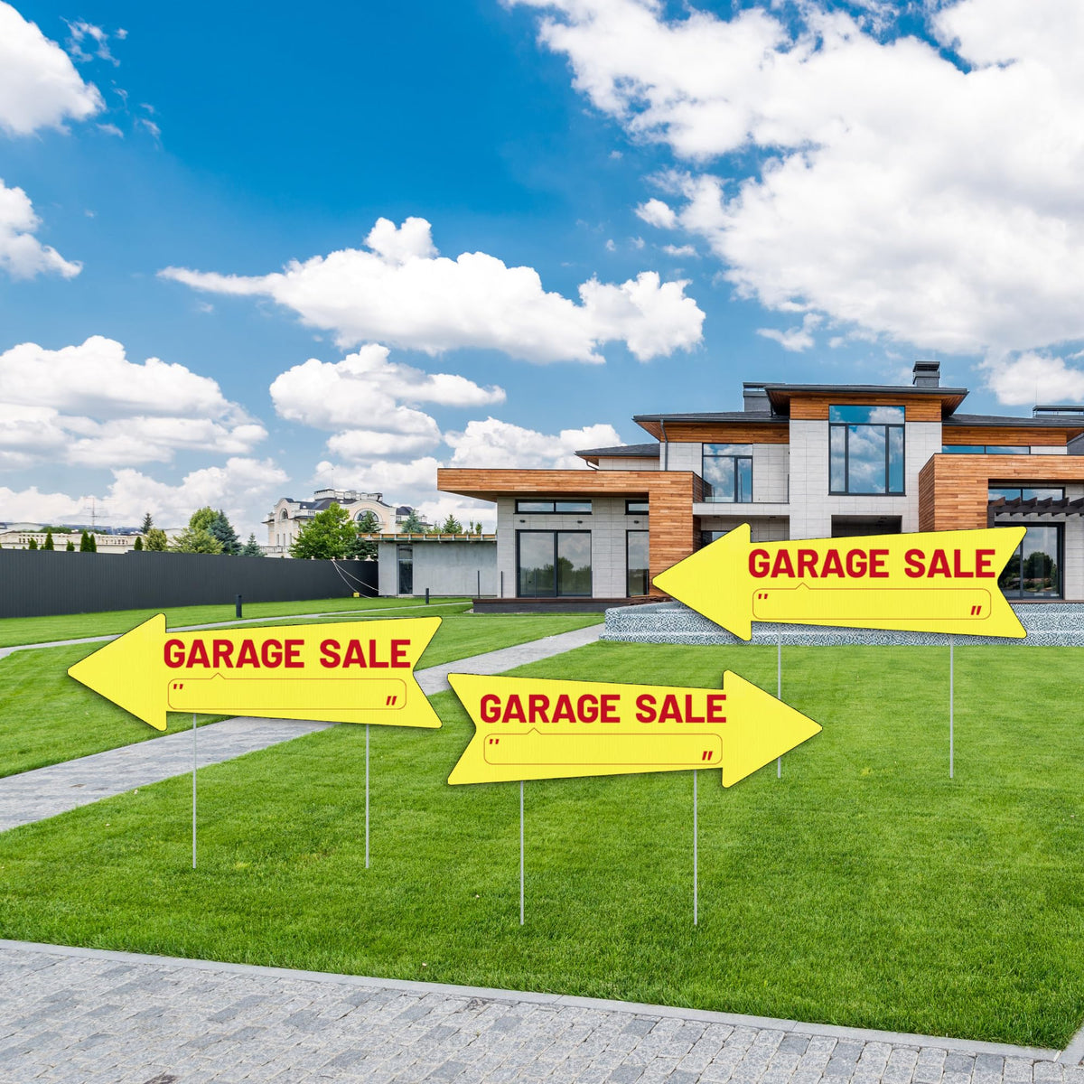 WHWHW 16x5 inch yard sale sign set boosts outdoor visibility.