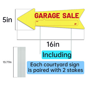 WHWHW double-sided arrows yard sign improves visibility from two directions.