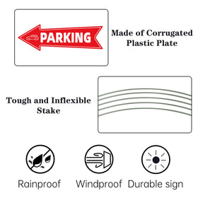 WHWHW right arrow parking sign directs traffic to available spots clearly.