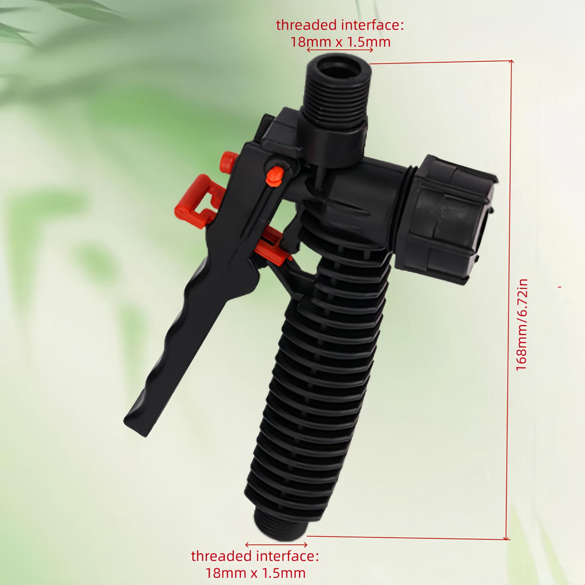 WHZAZGW pump sprayer handle close-up highlights durable plastic and ergonomic grip.