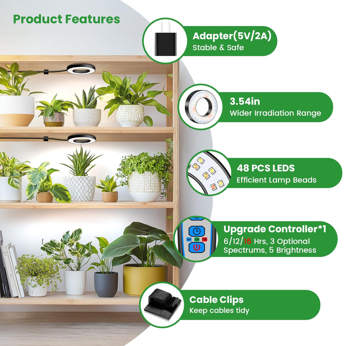 Wiaxulay Grow Light brightness control lets you tailor lighting.