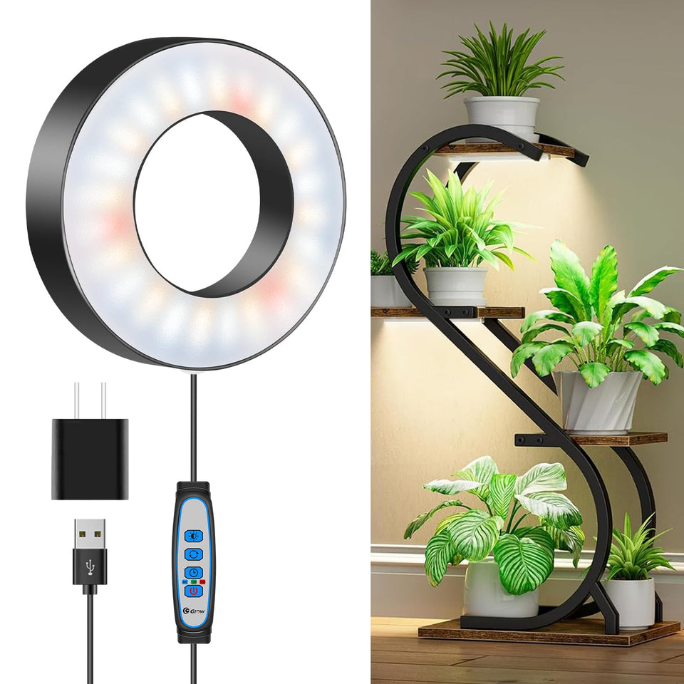 Wiaxulay Grow Light close-up shows compact 3.5-inch head for small-space indoor gardening.