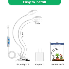 Wiaxulay Halo Clip Grow Light, compact 3.5in profile for small setups