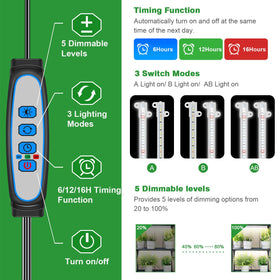 Wiaxulay LED grow light strip coverage area highlights 240 LEDs for large grow zones