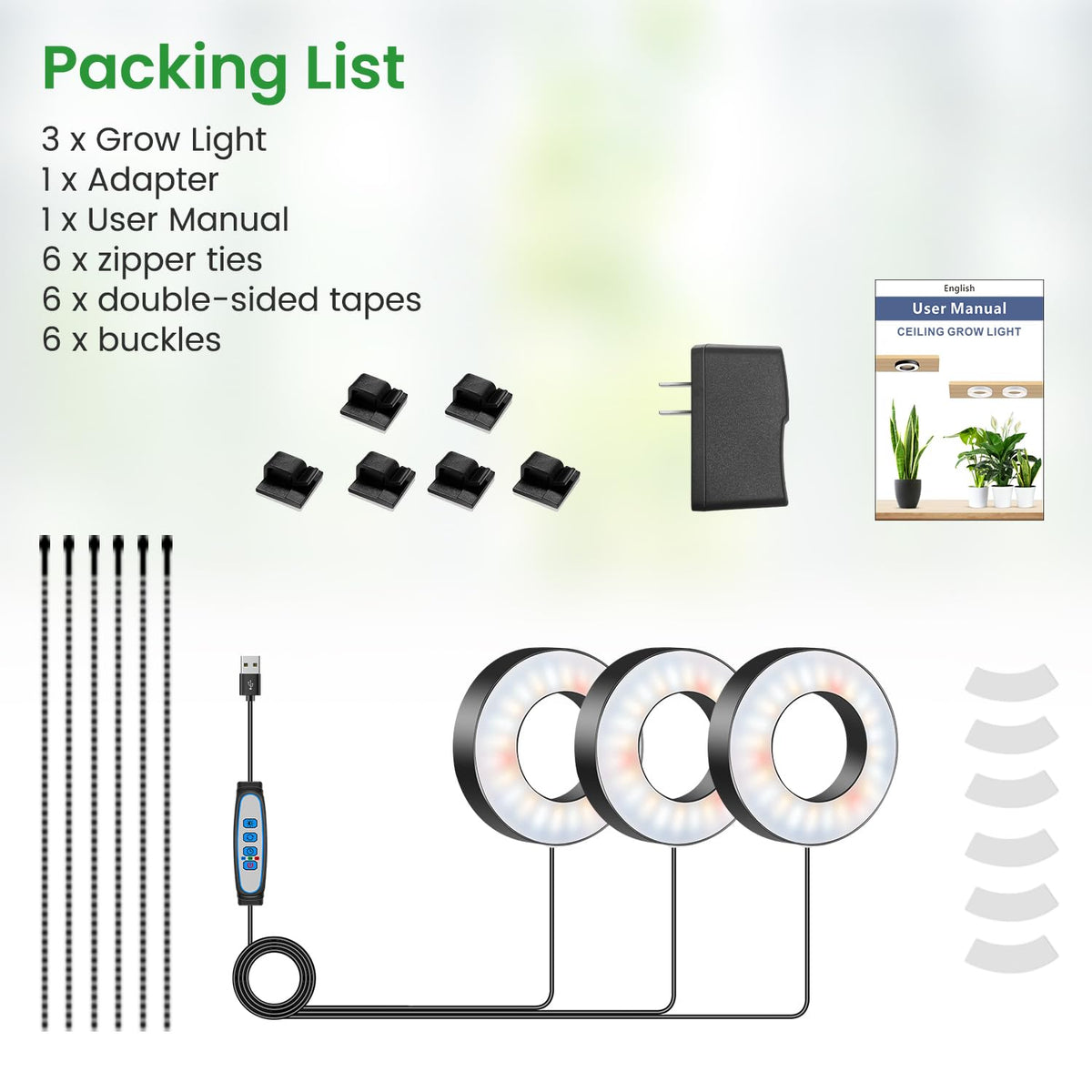 Wiaxulay grow light supports plants like herbs and leafy greens under LED