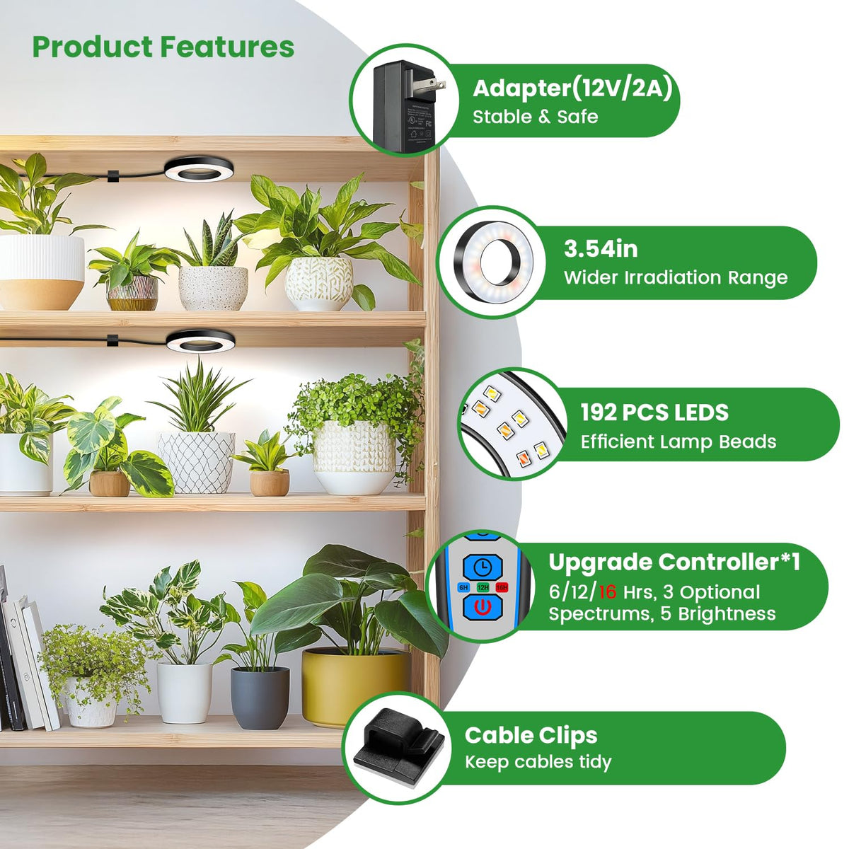 Wiaxulay timer options 6h, 12h, 16h tailor light for growth stages