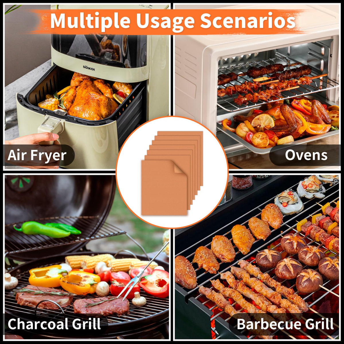 WIBIMEN copper grill mats are top-shelf dishwasher safe for easy cleanup