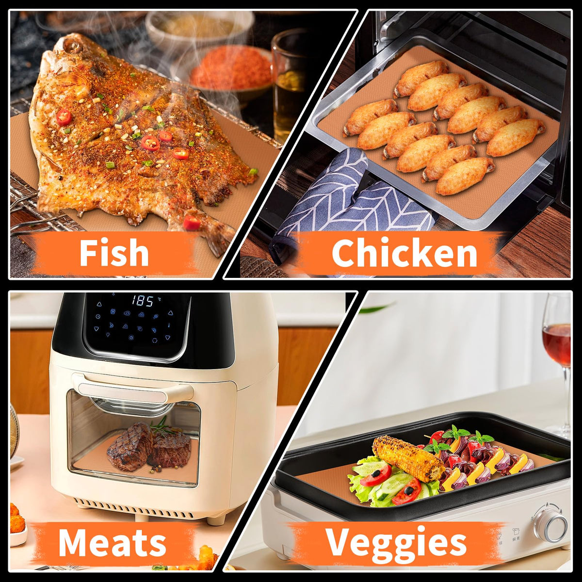WIBIMEN copper mats ideal for camping or park grills