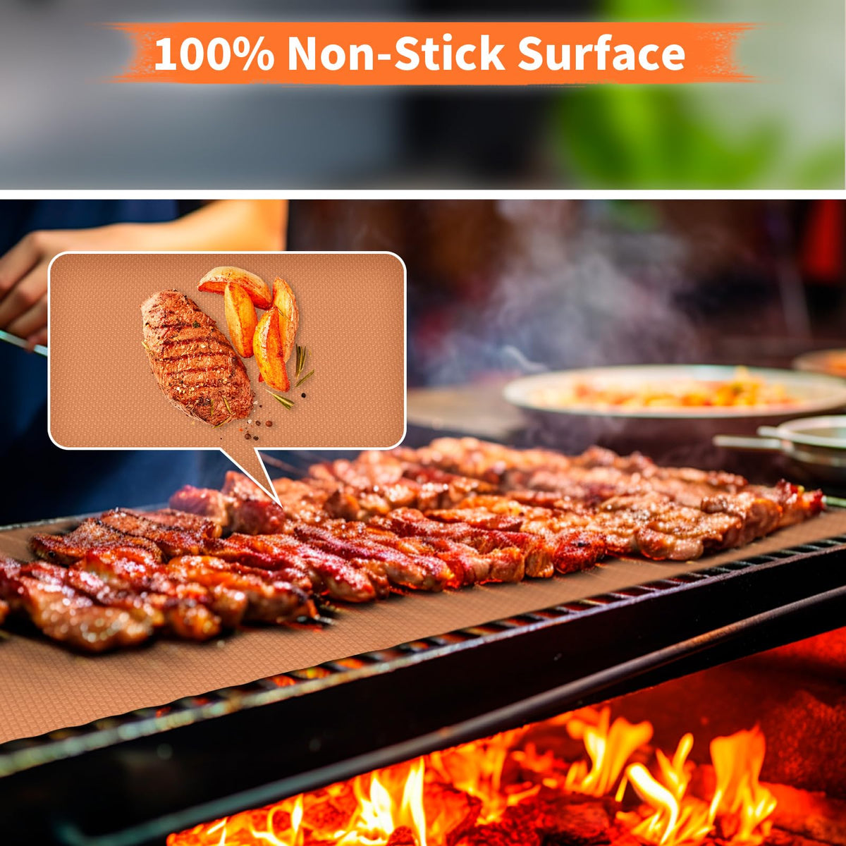 WIBIMEN grill mats can be cut to fit any grill grate