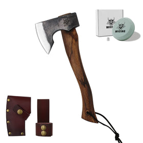 WICING 13.5-inch hatchet in hand for precise camp tasks