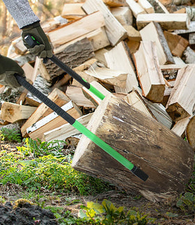 WICING Hookaroon easy log grabbing in action for steady wood placement.