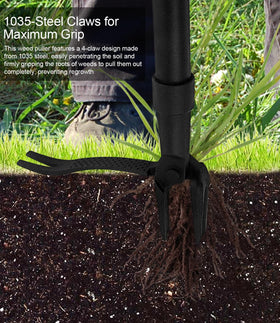 WICING stand-up weed puller with 47.8 inch handle minimizes bending during weeding