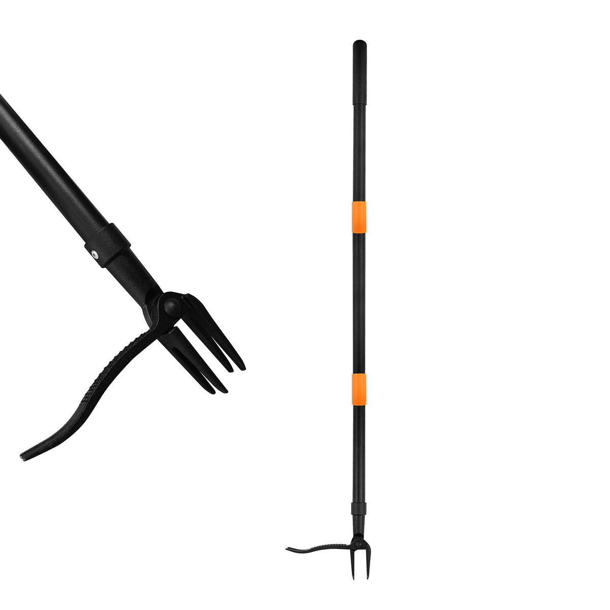 WICING weed puller with 4 claw head grips weeds root and removes them cleanly