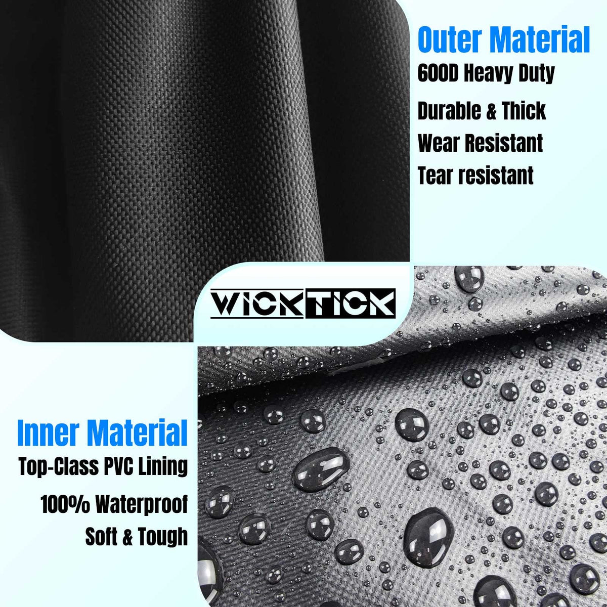 WICKTICK drawstring hem ensures windproof fit on round pits