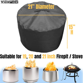 WICKTICK fire pit cover windproof drawstring secures outdoors and indoors.