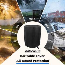 WICKTICK cover with PVC backing guards against rain.