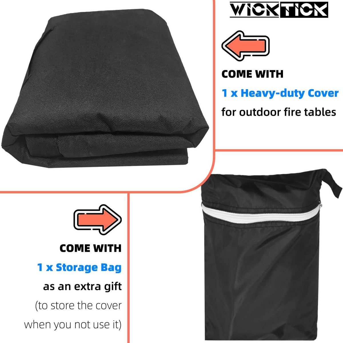 WICKTICK storage bag included keeps cover organized