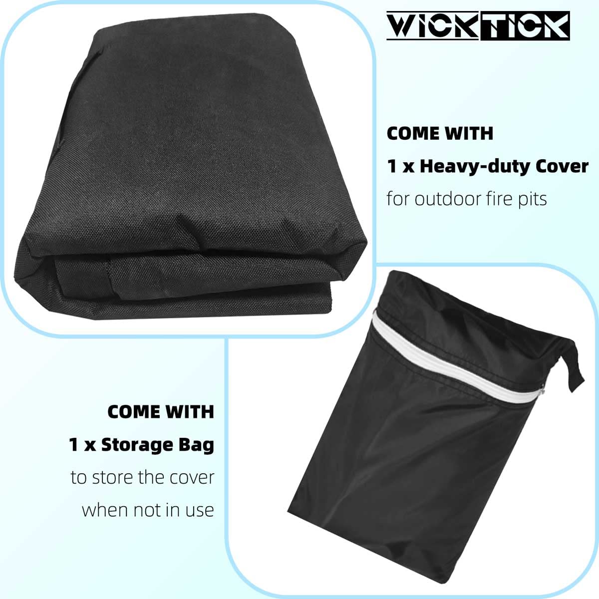 WICKTICK storage bag included for neat, compact storage