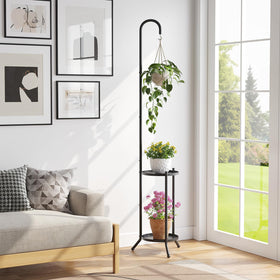 Wieghda metal plant shelf for indoor and outdoor use enhances balcony decor.
