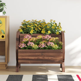 Wieghda wagon planter with herbs on display showing versatile outdoor use