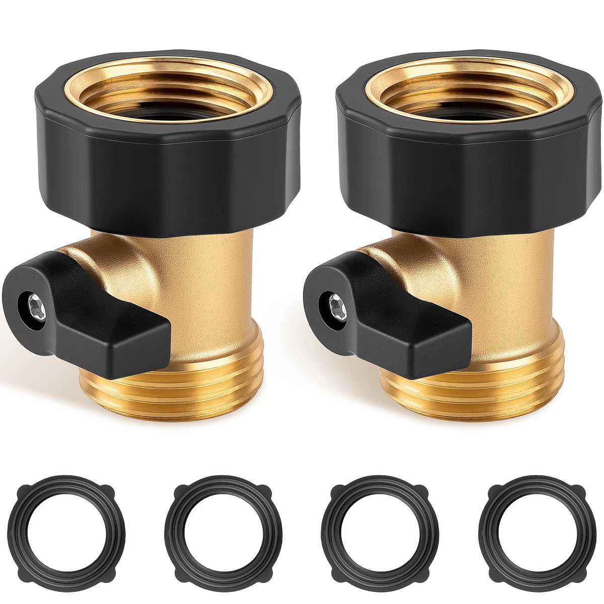 WIESVOP garden hose shut off valve solid brass for durable, leak-free outdoor use.