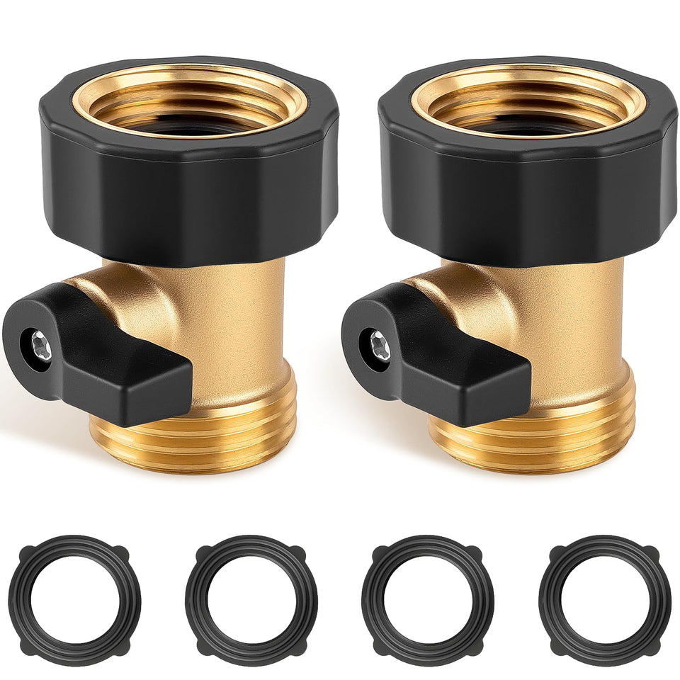 WIESVOP garden hose shut off valve solid brass for durable, leak-free outdoor use.