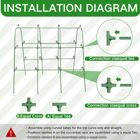 Wikdey multi crop trellis supports raspberries and cucumbers for easy harvesting.