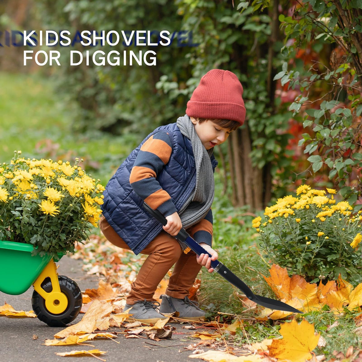 WIKER Kids Shovel measures 28 inches for extended reach without bulk.