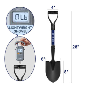 WIKER Kids Shovel blue design stands out on sand and soil.