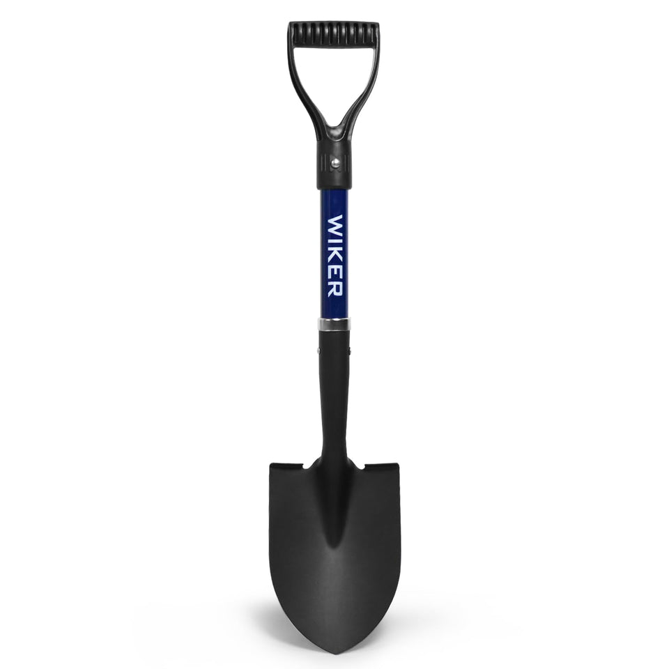 WIKER Kids Shovel with blue metal blade for beach play and gardening tasks.