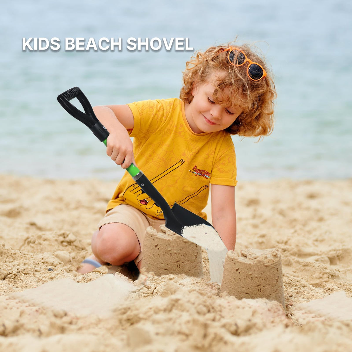 WIKER Kids Shovel in action, encouraging gardening and sandbox play.