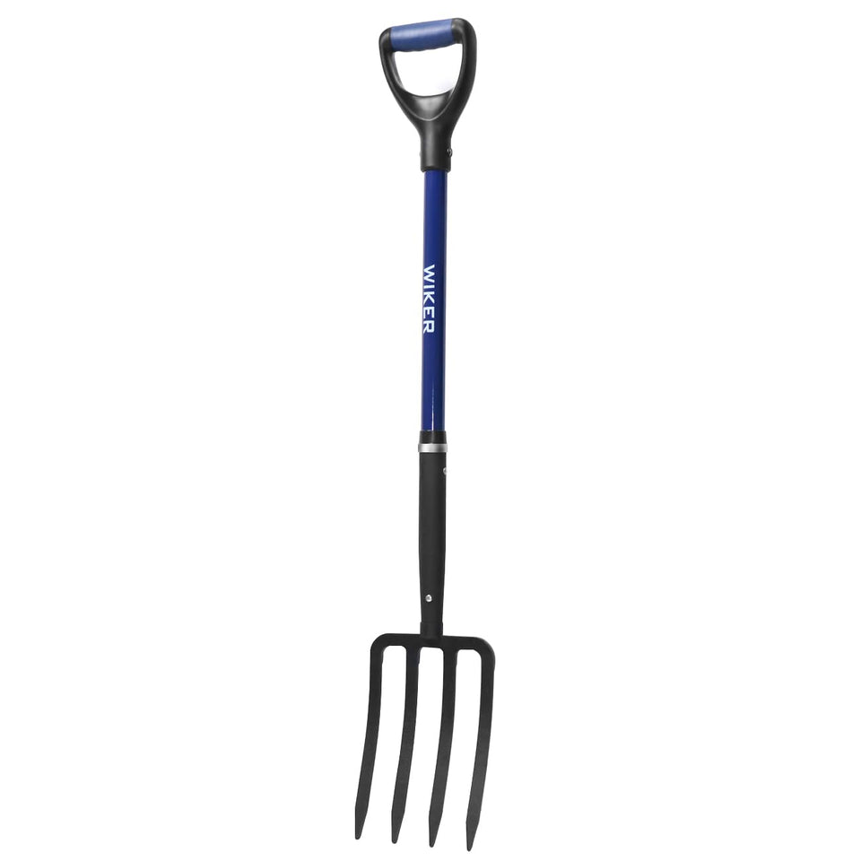 WIKER pitchfork with 4 tines for efficient soil turning in gardens