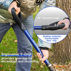 WIKER pitchfork with ergonomic 45-degree Y-Grip supports comfortable prolonged use
