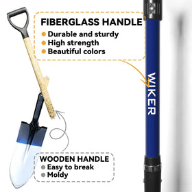 WIKER Spade Shovel digging into hard soil with precise cutting