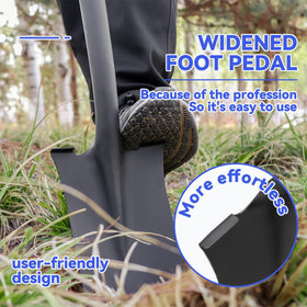 WIKER Spade Shovel manganese steel head delivers durability and long lasting edge