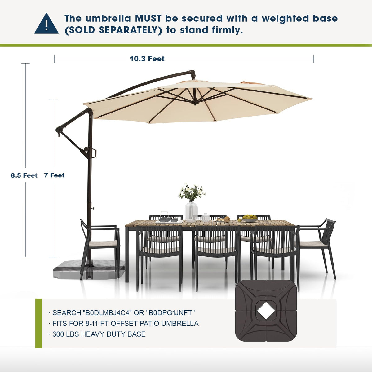 wikiwiki 10ft offset umbrella infinite tilt enables precise sun tracking.