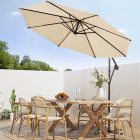 wikiwiki 10ft offset umbrella nylon-fiberglass pivots ensure durable, smooth operation.