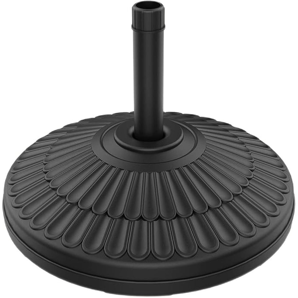 wikiwiki 90 lbs round HDPE base provides stable support for windy patios.