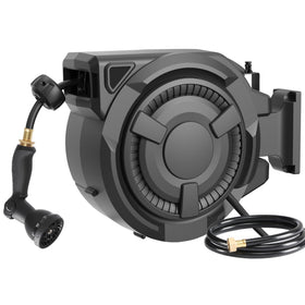 wikiwiki retractable hose reel 100ft black keeps hoses neat and tangle-free